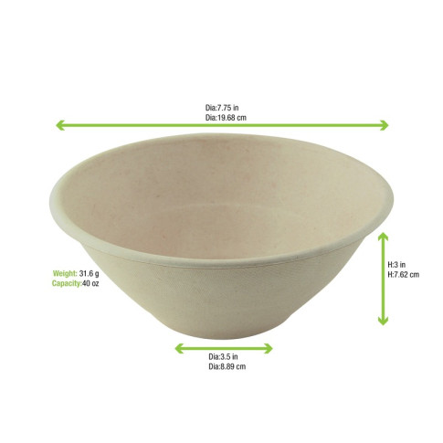 Bol rond brun en pulpe "Poke"   H76mm 1200ml