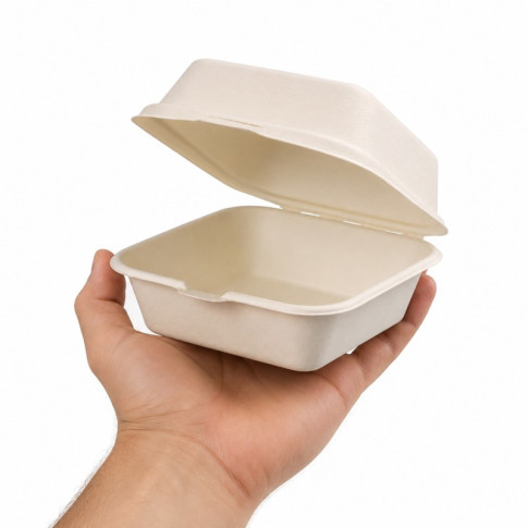 Coquille blanche en pulpe 150x150mm H76mm 460ml