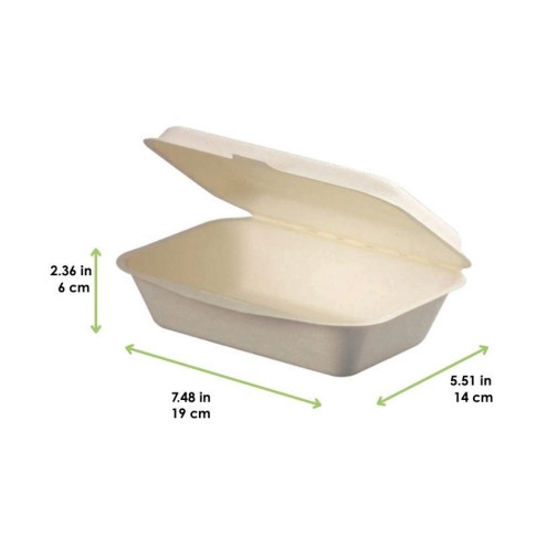 Coquille blanche en pulpe  190x140mm H60mm 600ml