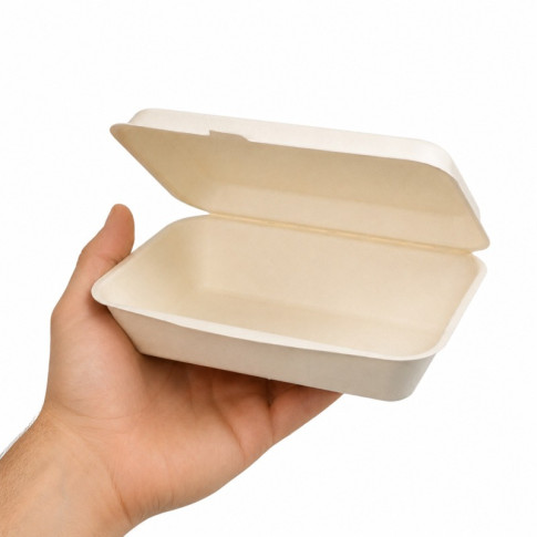 Coquille blanche en pulpe  190x140mm H60mm 600ml