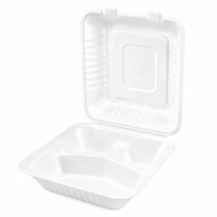 Coquille blanche pulpe 3 compartiments 220x200mm H80mm