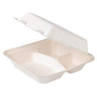 Coquille blanche pulpe 3 compartiments  234x231mm H80mm