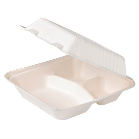 Coquille blanche pulpe 3 compartiments  234x231mm H80mm