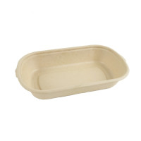 Boite rectangulaire brune en pulpe "Eco-Rec"  195x116mm H35mm 500ml