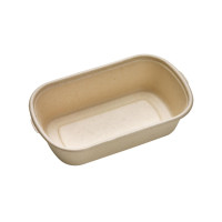 Boîte rectangulaire brune en pulpe "Eco-Rec" 195x116mm H50mm 700ml