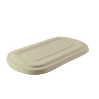 Couvercle plat rectangulaire brun en pulpe  269x139mm H16mm