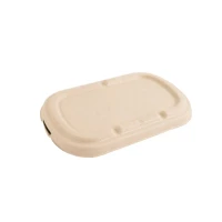 Couvercle plat rectangulaire brun en pulpe  205x123mm H15mm