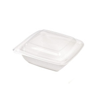 Saladier carré blanc en pulpe  195x195mm H45mm 750ml
