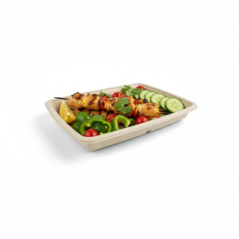Plateau pulpe rectangulaire brun  226x162mm H27mm