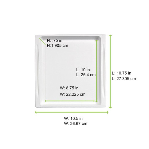 Plateau rectangulaire pulpe "Atlas" format 2/3 273x265mm H20mm