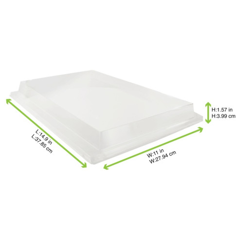 Couvercle plat transparent en plastique PET 380x280mm H40mm