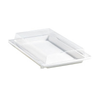 Couvercle plat transparent en plastique PET 272x193mm H33mm
