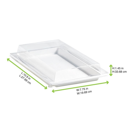 Couvercle plat transparent en plastique PET 272x193mm H33mm