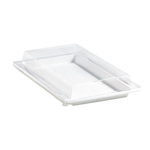 Couvercle plat transparent en plastique PET 272x193mm H33mm