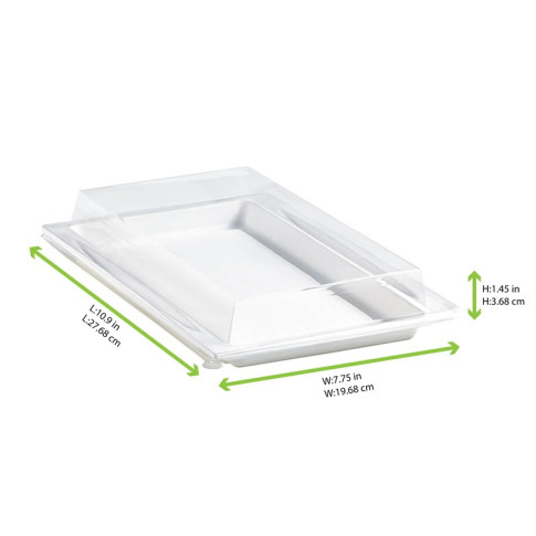 Couvercle plat transparent en plastique PET 272x193mm H33mm