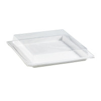 Couvercle plat transparent en plastique PET 275x265mm H35mm