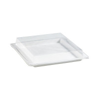 Couvercle plat transparent en plastique PET 275x265mm H33mm