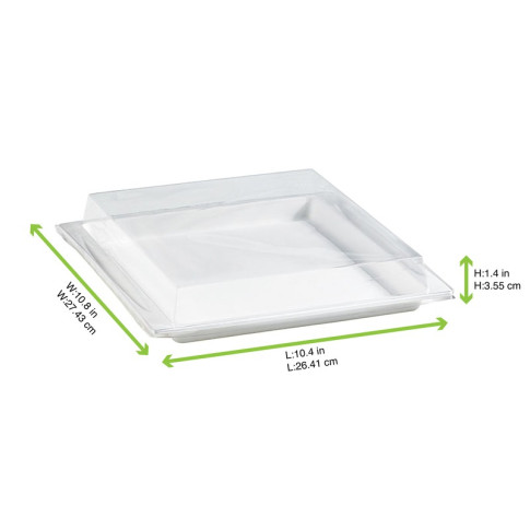 Couvercle plat transparent en plastique PET 275x265mm H33mm