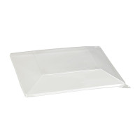 Couvercle plat transparent en plastique PET 210x210mm H40mm