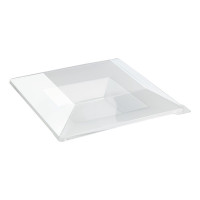 Couvercle plat transparent en plastique PET 245x245mm H30mm