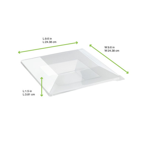 Couvercle plat transparent en plastique PET 245x245mm H30mm