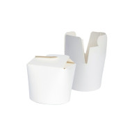 Pot carton blanc base ronde fermeture à boucle papillon  H59mm 230ml