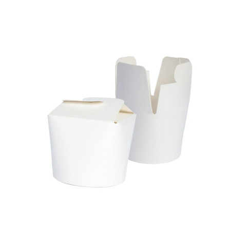 Pot carton blanc base ronde fermeture à boucle papillon  H59mm 230ml