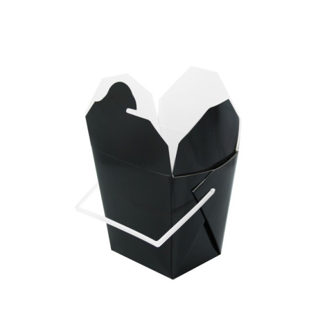 Boîte carré noir avec anse 92x74mm H90mm 415ml