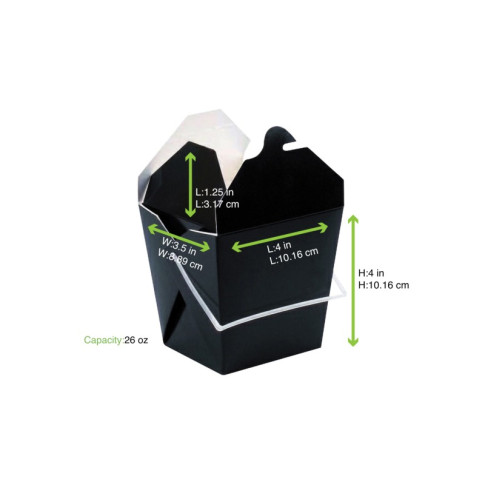 Boîte carré noir avec anse 100x93mm H104mm 750ml