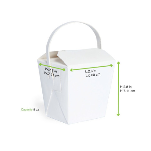 Mini Boite carré blanc avec anse  65x71mm H70mm 230ml