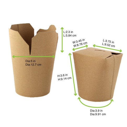 Pot carton rond kraft fermeture à fente 85x98mm H95mm 750ml