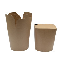 Pot carton rond kraft fermeture à fente 100x90mm H120mm 1000ml