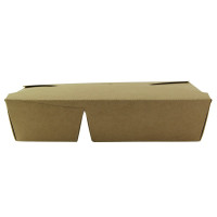 Boite repas carton kraft 2 compartiments  214x160mm H47mm 1 090ml