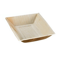Assiette rectangulaire angles droits en palmier  177x127mm H30mm