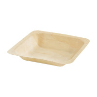Assiette carrée en bois "Scandinavie"  140x140mm H25mm