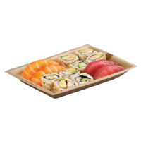 Assiette rectangulaire angles droits en palmier  240x160mm H30mm