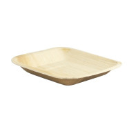 Assiette carrée en palmier  170x170mm H20mm