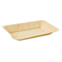 Assiette rectangulaire en bois "Scandinavie" 190x140mm H18mm