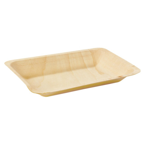 Assiette rectangulaire en bois "Scandinavie" 190x140mm H18mm