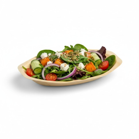 Assiette ovale en bois "Scandinavie"  195x125mm H25mm