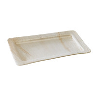 Assiette rectangulaire en palmier  240x160mm H25mm
