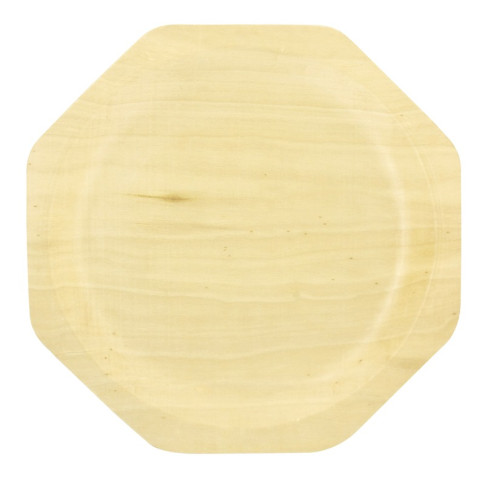 Assiette octogonale en bois "Scandinavie"  260x220mm