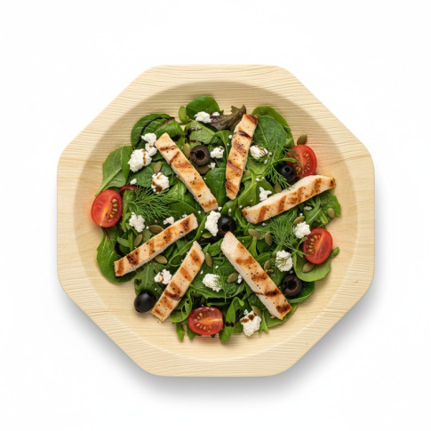 Assiette octogonale en bois "Scandinavie"  260x220mm