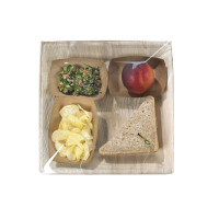 Assiette carrée angles droits en palmier  270x270mm