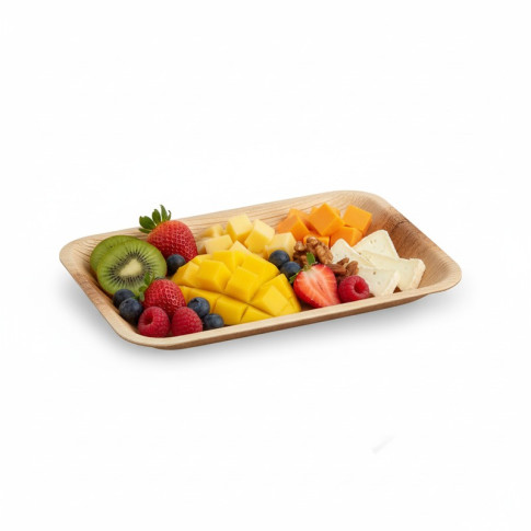 Assiette rectangulaire en palmier  280x180mm H15mm