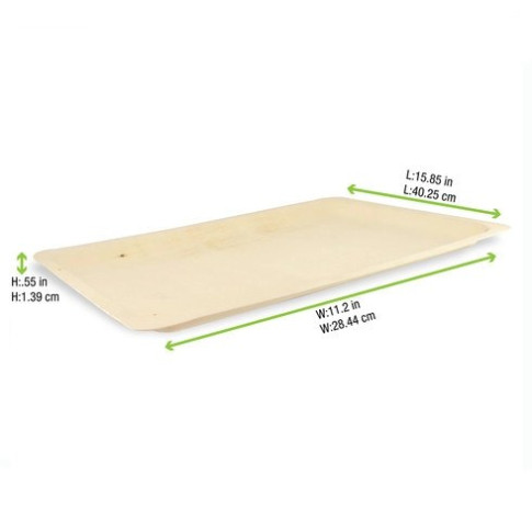 Plateau rectangulaire en bois "Scandinavie" 400x280mm H20mm