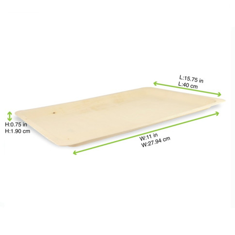 Plateau rectangulaire en bois "Scandinavie"  400x280mm H20mm