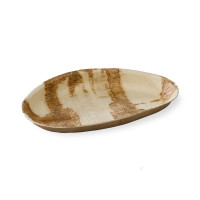Assiette en palmier forme oeuf  270x170mm H25mm 400ml