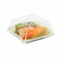 Couvercle Dôme Scandinavie transparent en plastique PET 110x110mm H20mm
