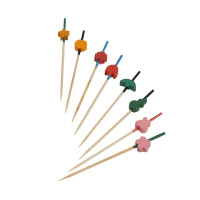 Pique bambou avec une extrémité décors et couleurs assortis   H90mm